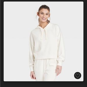 All in motion cozy rib sweatshirt in cream size medium